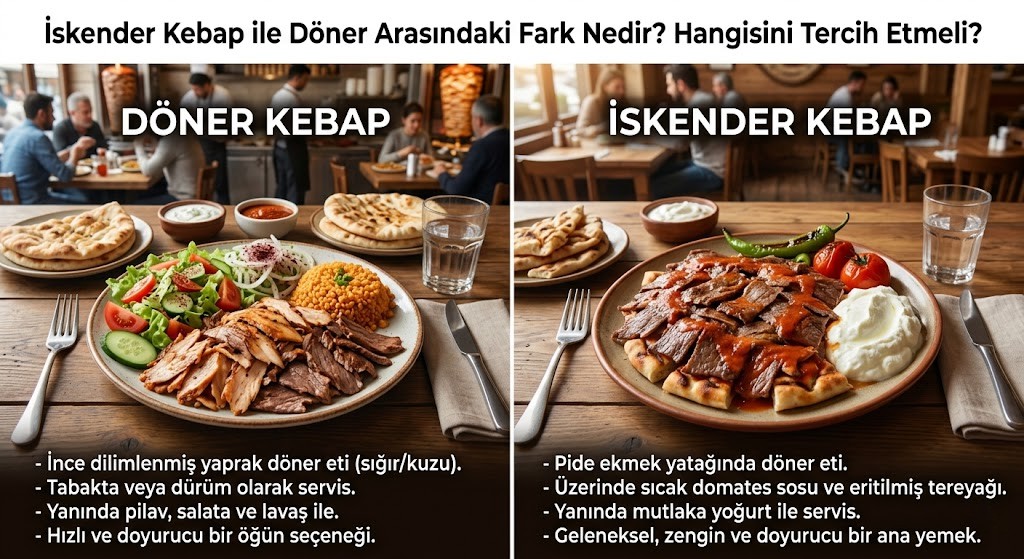 İskender Kebap ile Döner Arasındaki Fark Nedir? Hangisini Tercih Etmeli?